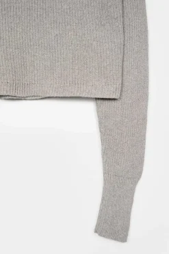 Pull col chemise en coton recyclé | gris "maglia olivia grigio ghiaccio"