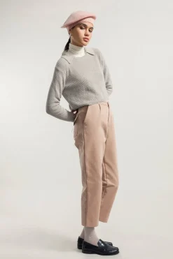 Pull col chemise en coton recyclé | gris 