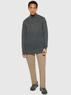 Pull col montant en laine mérinos certifiée | gris foncé 