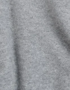Pull col rond gris en laine mérinos recyclée - heather grey
