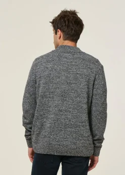 Pull col zippé en laine recyclée | gris 
