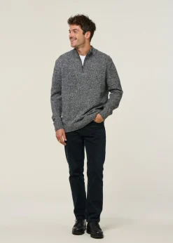 Pull col zippé en laine recyclée | gris 