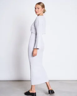 Pull court côtelé en coton bio | blanc "kames cloud"