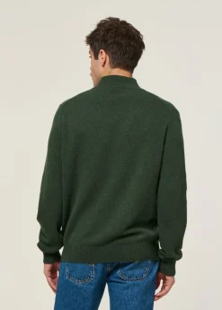Pull en cachemire recyclé | vert "clemente - verde muschio"