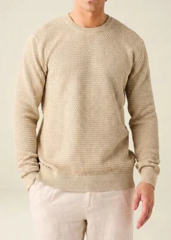 Pull en coton bio | beige " vagn regular bubble knit crew neck - light feather gray"