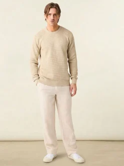 Pull en coton bio | beige " vagn regular bubble knit crew neck - light feather gray"