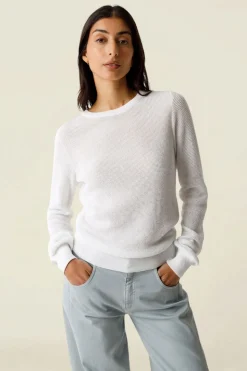 Pull en coton bio | blanc