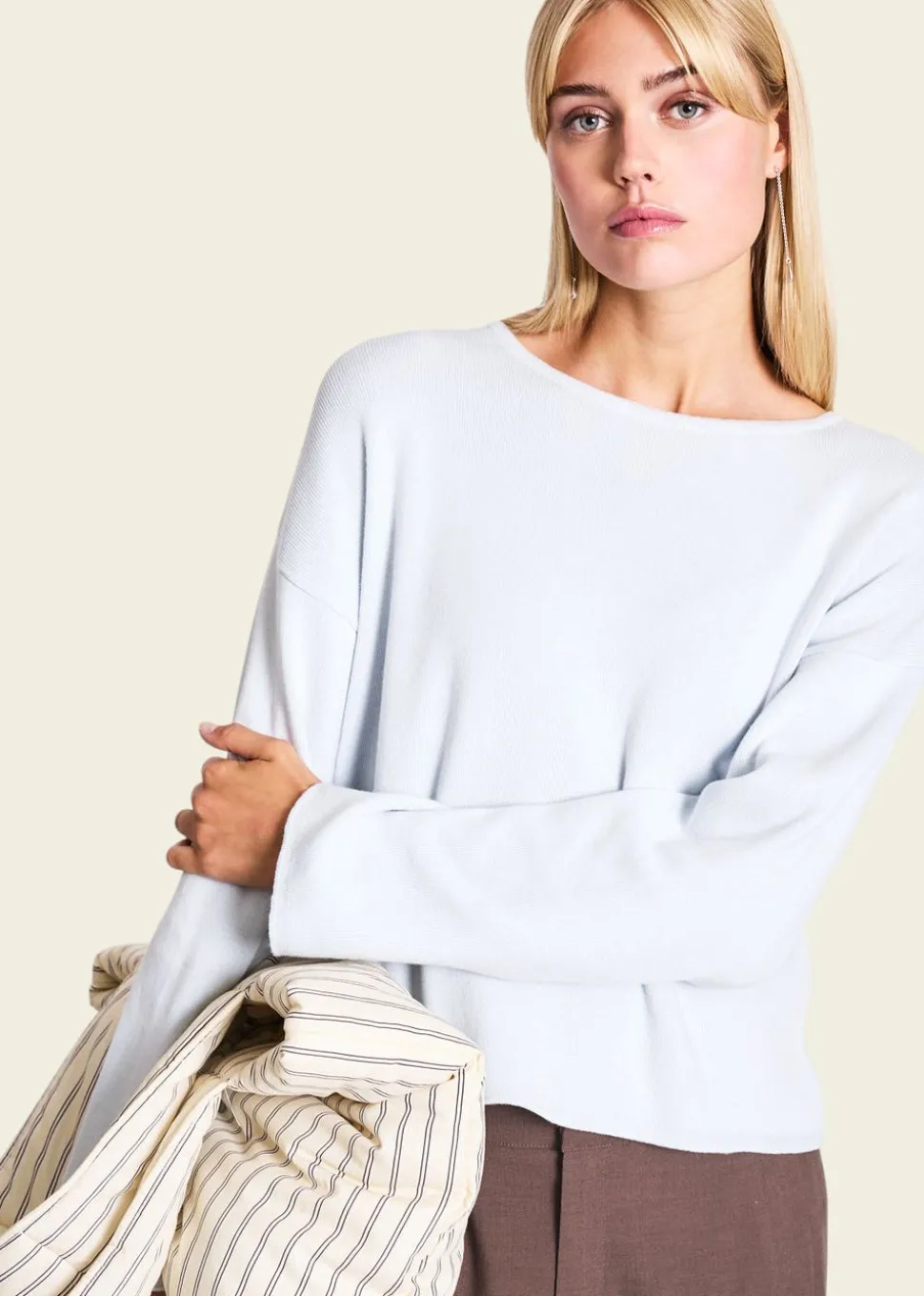 Pull en coton bio | bleu "williamsburg ice blue"