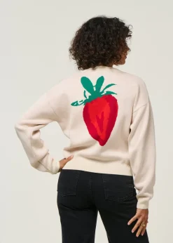 Pull en coton bio | écru "strawberry philis knitted sweater - white"
