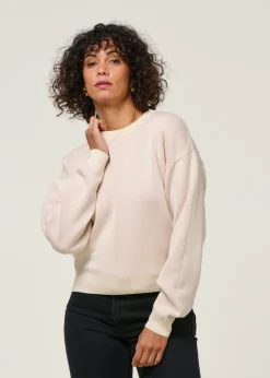 Pull en coton bio | écru "strawberry philis knitted sweater - white"