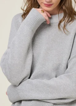 Pull en coton bio | gris "yagmur - light grey"