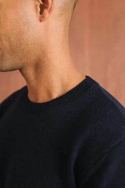 Pull en laine mérinos recyclée | marine