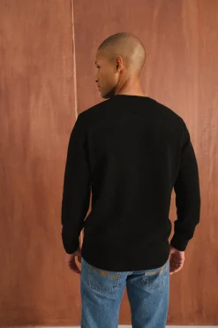 Pull en laine mérinos recyclée | noir