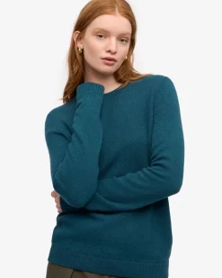 Pull en laine mérinos recyclée | turquoise "ocean green"