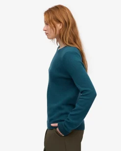 Pull en laine mérinos recyclée | turquoise 
