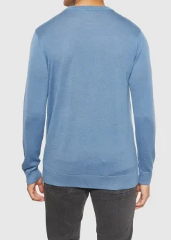 Pull léger en laine mérinos certifiée | bleu clair 