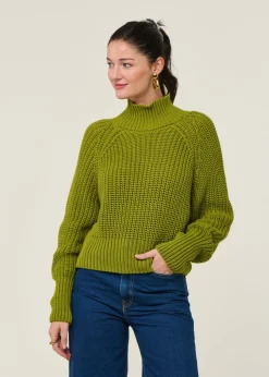 Pull maille en coton bio | vert 