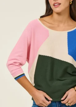 Pull manches 3/4 en coton bio | multicolore "naike - multicolour"