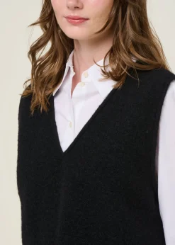 Pull sans manches en laine et coton bio | anthracite 