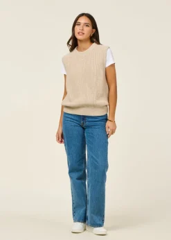 Pull sans manches en laine recyclée | écru 