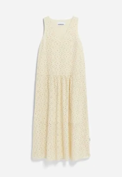 Robe brodée en coton biologique | beige 