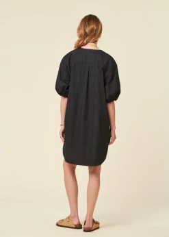 Robe chemise en coton bio | noir "malala"