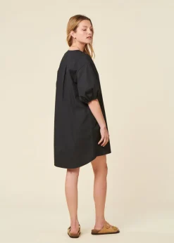 Robe chemise en coton bio | noir "malala"