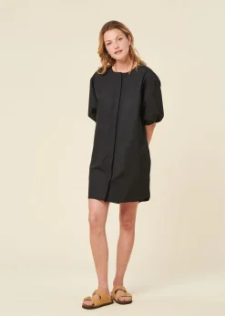 Robe chemise en coton bio | noir 