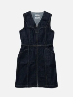 Robe denim en coton bio | brut "ina denim dress one wash dark blue"