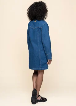 Robe denim en coton biologique | bleu 