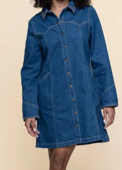 Robe denim en coton biologique | bleu 