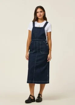 Robe denim en coton biologique | bleu "malwa workwear denim dress - dark blue"