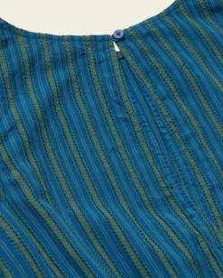 Robe en coton bio | bleu vert rayé "windsor stripes kin dress"