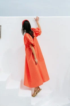 Robe en coton biologique | rouge 