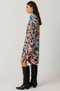 Robe en coton et lenzing | multicolore 
