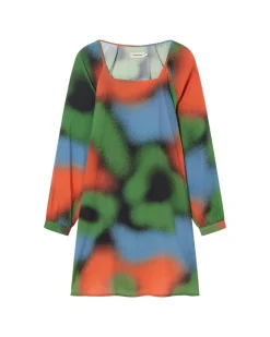 Robe imprimée en ecovero | multicolore "dust black vera dress"