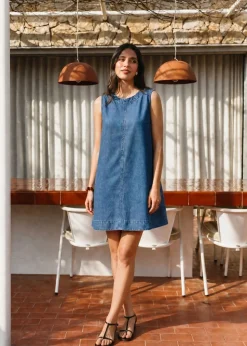 Robe éléanore en tencel léger | denim