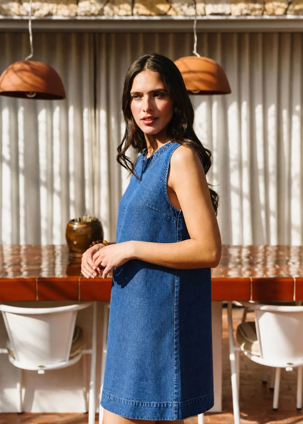 Robe éléanore en tencel léger | denim
