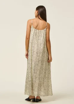 Robe longue ample en coton bio | écru