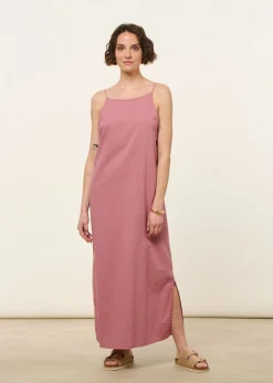 Robe longue en coton bio | rose "easy dress organic cotton - pink stone"