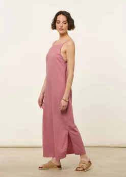 Robe longue en coton bio | rose 
