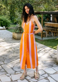 Robe longue en ecovero | multicolore 