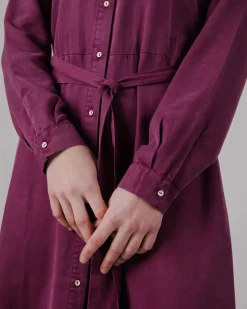Robe longue en ecovero | prune "gina vneck long sleeve dress"