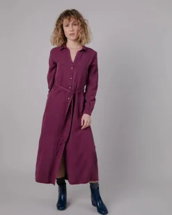 Robe longue en ecovero | prune 