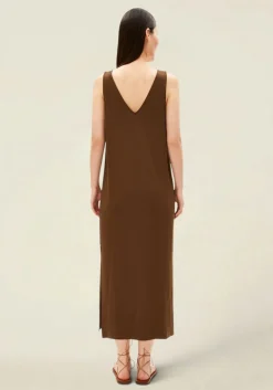 Robe longue en tencel | marron