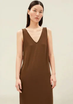 Robe longue en tencel | marron
