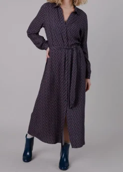 Robe longue à motifs en ecovero | multicolore 
