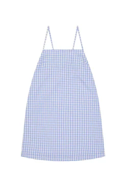 Robe mini coton bio | vichy provence - bleu