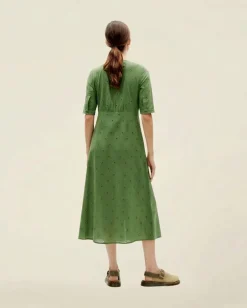 Robe à motifs en coton bio | vert 
