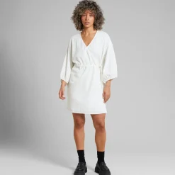 Robe portefeuille en coton bio | blanc "wrap dress ugglan off-white"